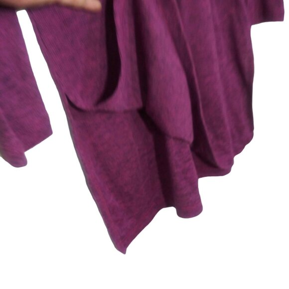 Old Navy Blouse Womens Small Purple Tunic Long Sleeve Rib-Knit Crew Neck Relaxed - Picture 6 of 7